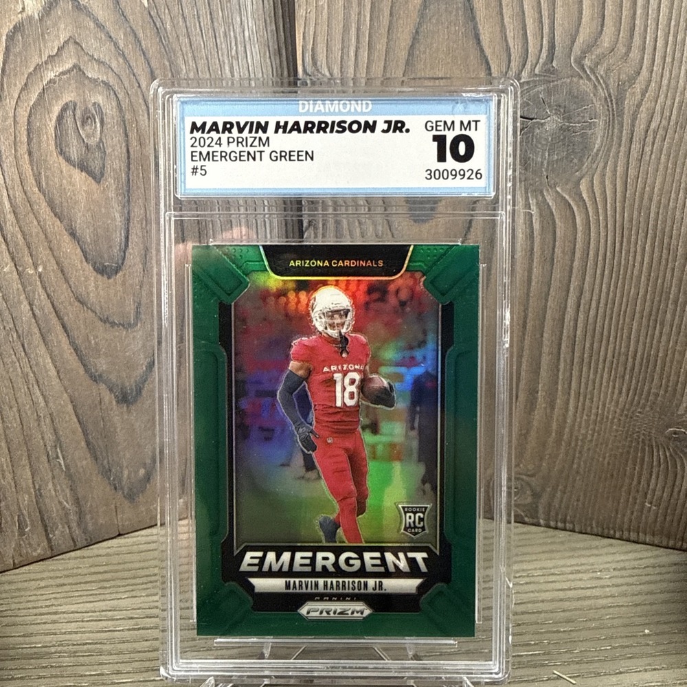 2024 Panini Prizm Emergent Marvin Harrison Jr. #5 Green Prizm (RC) 10 GEM MT